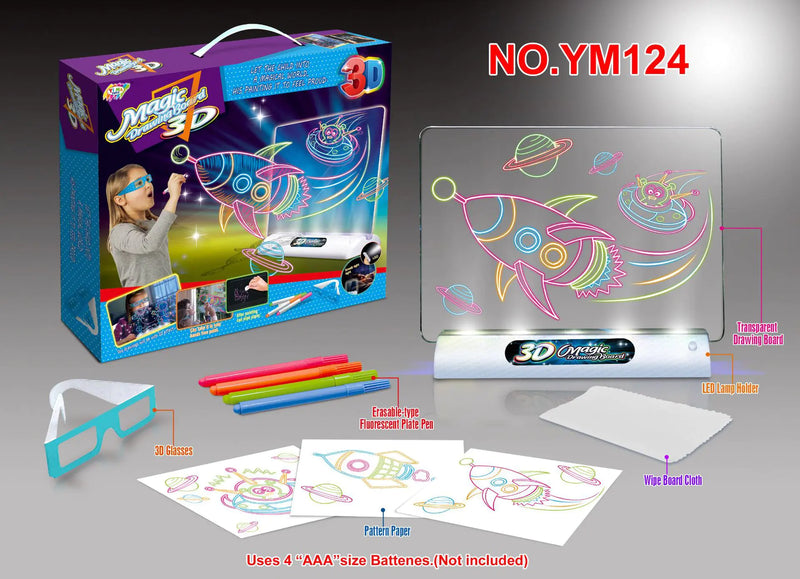 3D Magic Art Drawing Board for Creative Color Play
